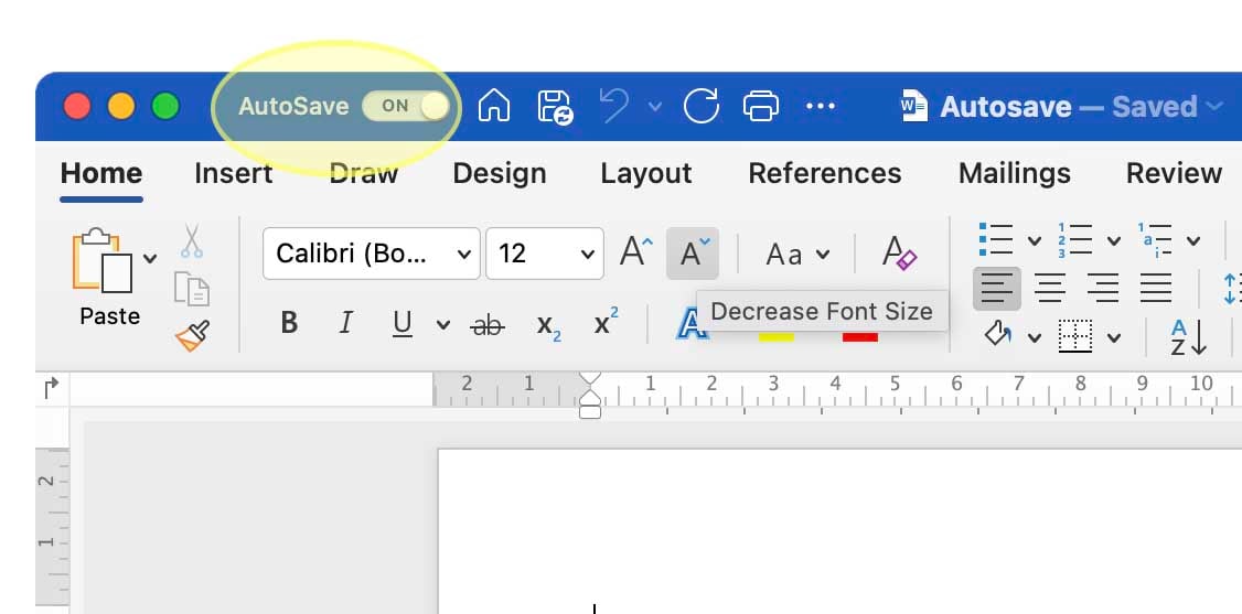 What is autosave in word